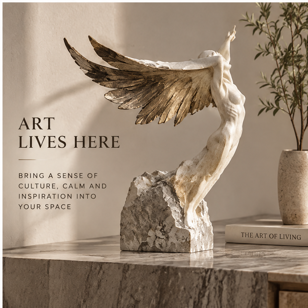 ORNADOM Rising Figure Bronze Wing Sculpture - lifestyle 2