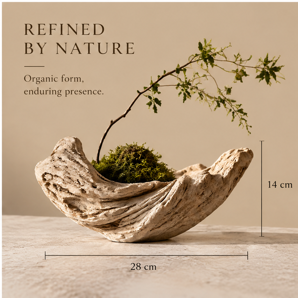 ORNADOM Driftwood Coral Bowl Sculptural Vase - texture detail
