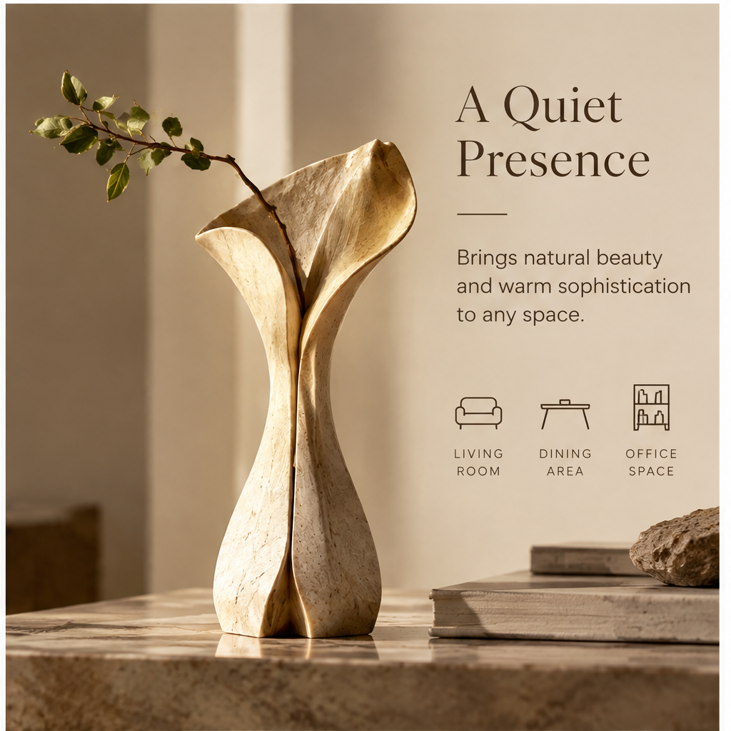 ORNADOM Organic Calla Leaf Sculptural Vase - base detail
