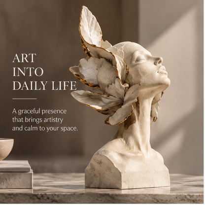 ORNADOM Lady Bloom Bust Gold Trim Sculpture - lifestyle 2
