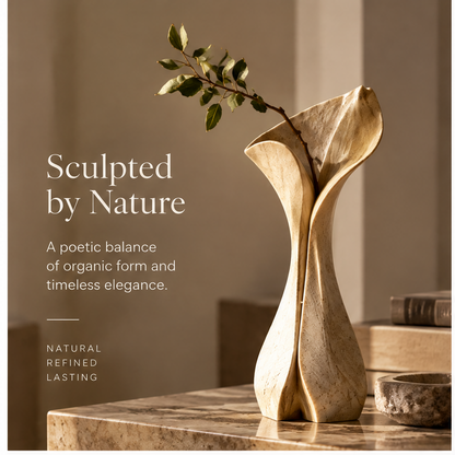ORNADOM Organic Calla Leaf Sculptural Vase - front view