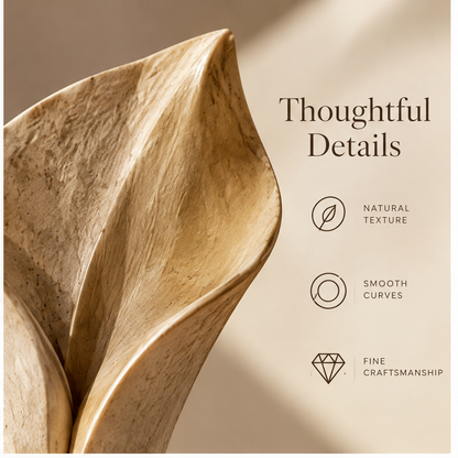 ORNADOM Organic Calla Leaf Sculptural Vase - lifestyle with branch
