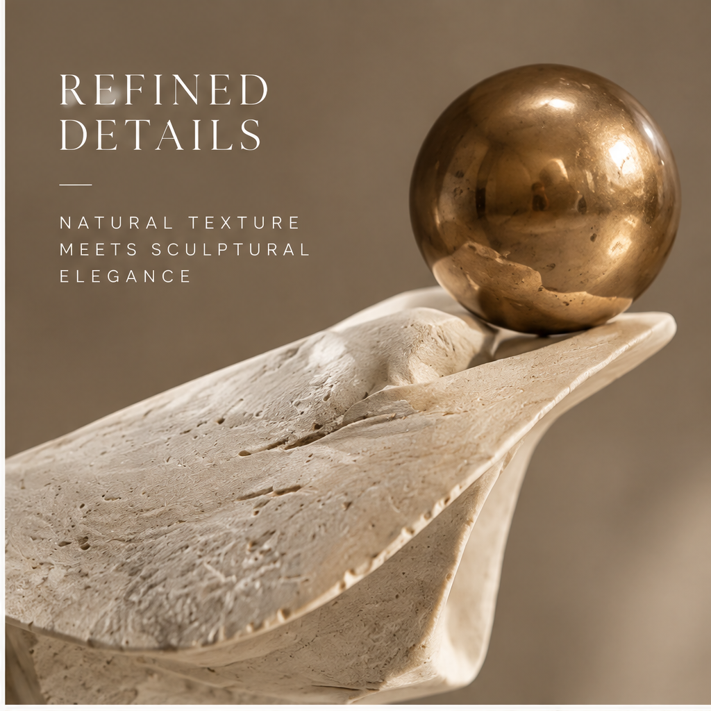 ORNADOM Twisted Drape Gold Sphere Sculpture - detail close-up