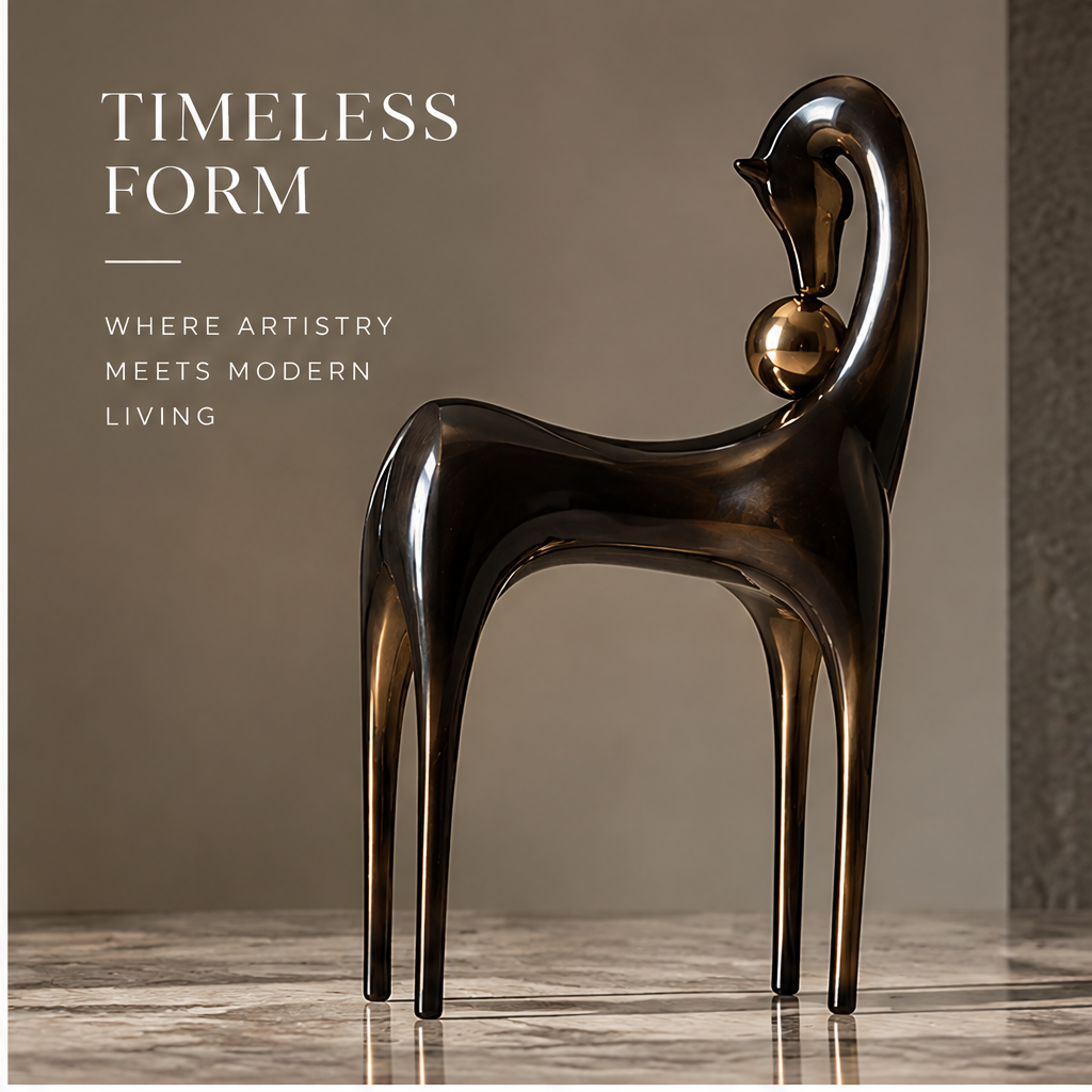 ORNADOM Abstract Horse Bronze Sculpture - lifestyle