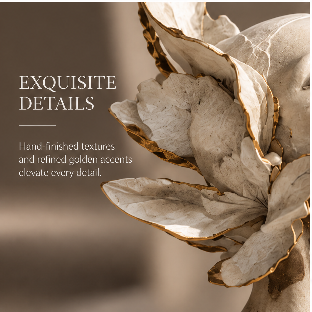 ORNADOM Lady Bloom Bust Gold Trim Sculpture - lifestyle
