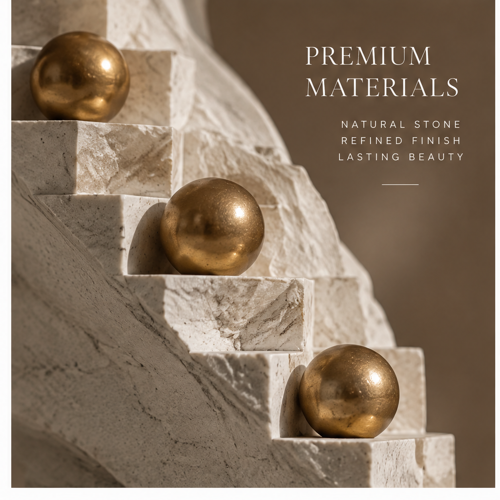 ORNADOM Horse Head Stair Gold Ball Sculpture - lifestyle