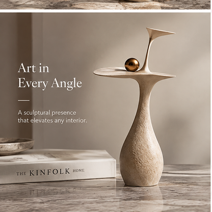 ORNADOM Mushroom Disc Gold Sphere Sculpture - lifestyle