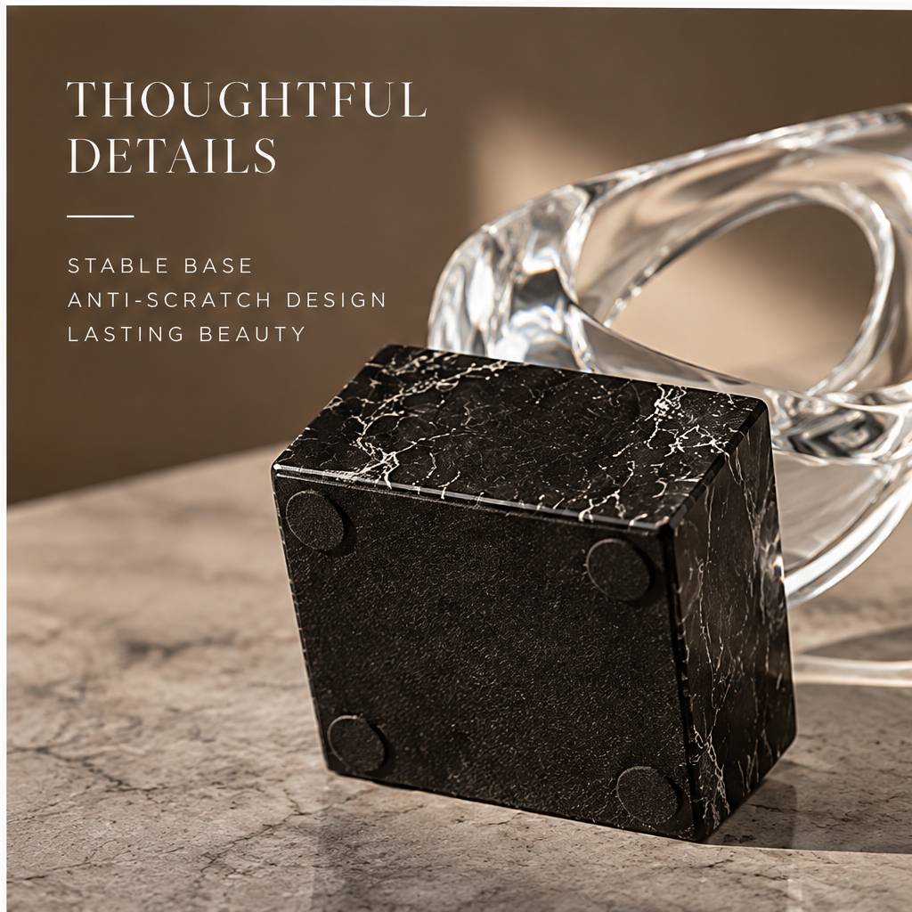 ORNADOM Crystal Glass Twist Loop Sculpture - timeless form