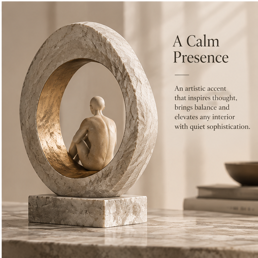 ORNADOM Seated Figure Stone Ring Sculpture - lifestyle 2