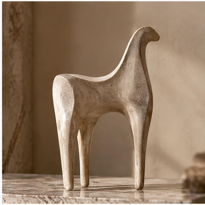 ORNADOM Abstract Horse Sculpture - rear angle view
