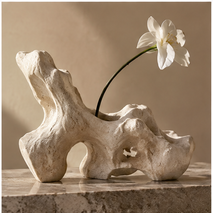 ORNADOM Coral Bone Form Abstract Vase - texture detail