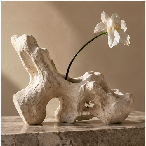 ORNADOM Coral Bone Form Abstract Vase - texture detail